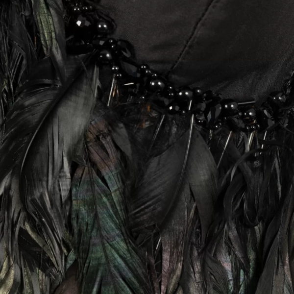 Ghost Mannequin Photograph of Black Peacock Feather Dress C