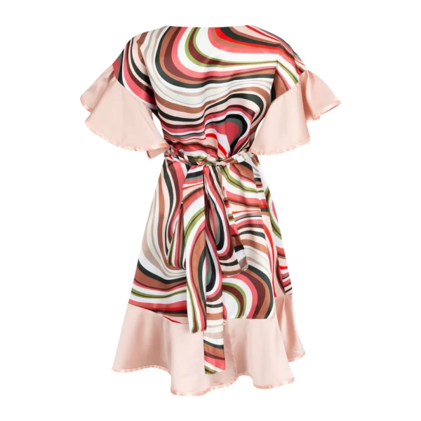 Ghost Mannequin Photograph of Peach Silk Dress B