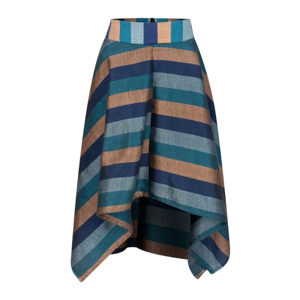 Ghost Mannequin Photograph of Blue Striped Skirt A