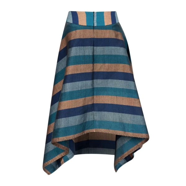 Ghost Mannequin Photograph of Blue Striped Skirt B