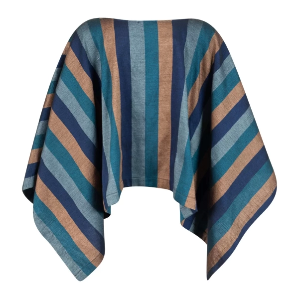 Ghost Mannequin Photograph of Blue Striped Top B