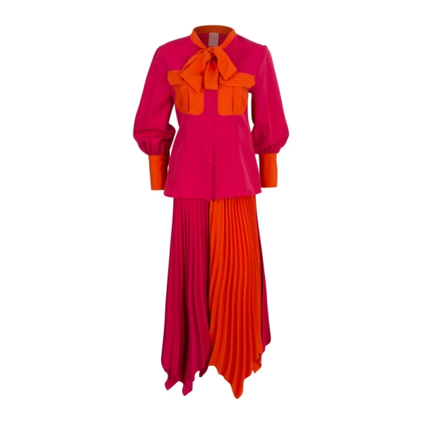 Ghost Mannequin Photograph of Pink and Orange Suit A